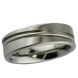 Patterned Titanium Wedding Ring (2216)